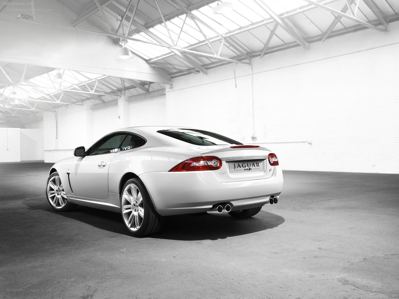 White Jaguar XKR coupe