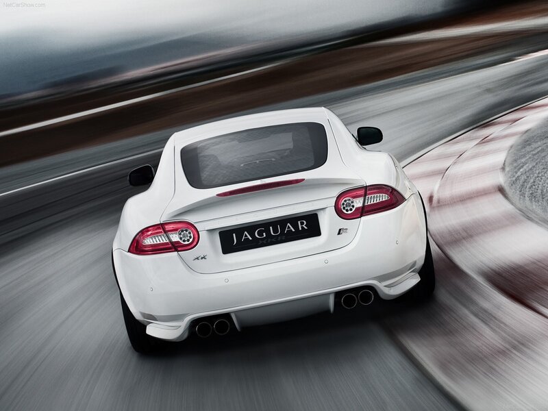 White Jaguar XKR in motion