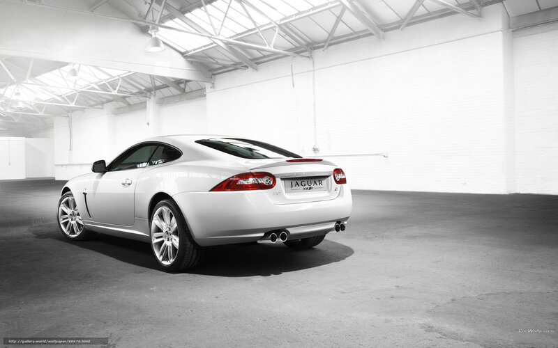 White Jaguar XKR in warehouse