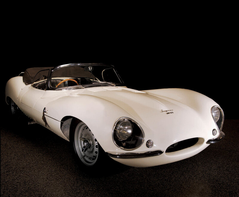 White Jaguar XKSS sports car