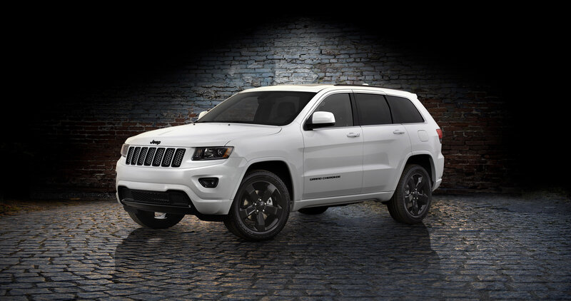 White Jeep Grand Cherokee — Dramatic, Night