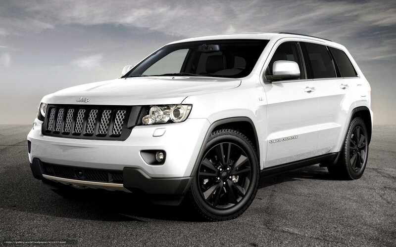 White Jeep Grand Cherokee — Dramatic, Photograph, Car, Wheels