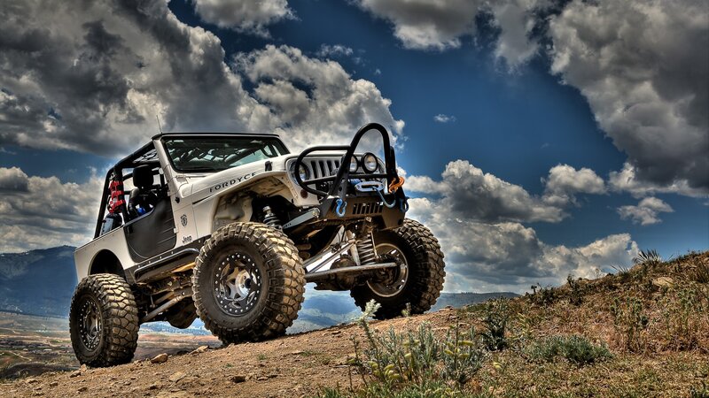 White Jeep on a Hillside