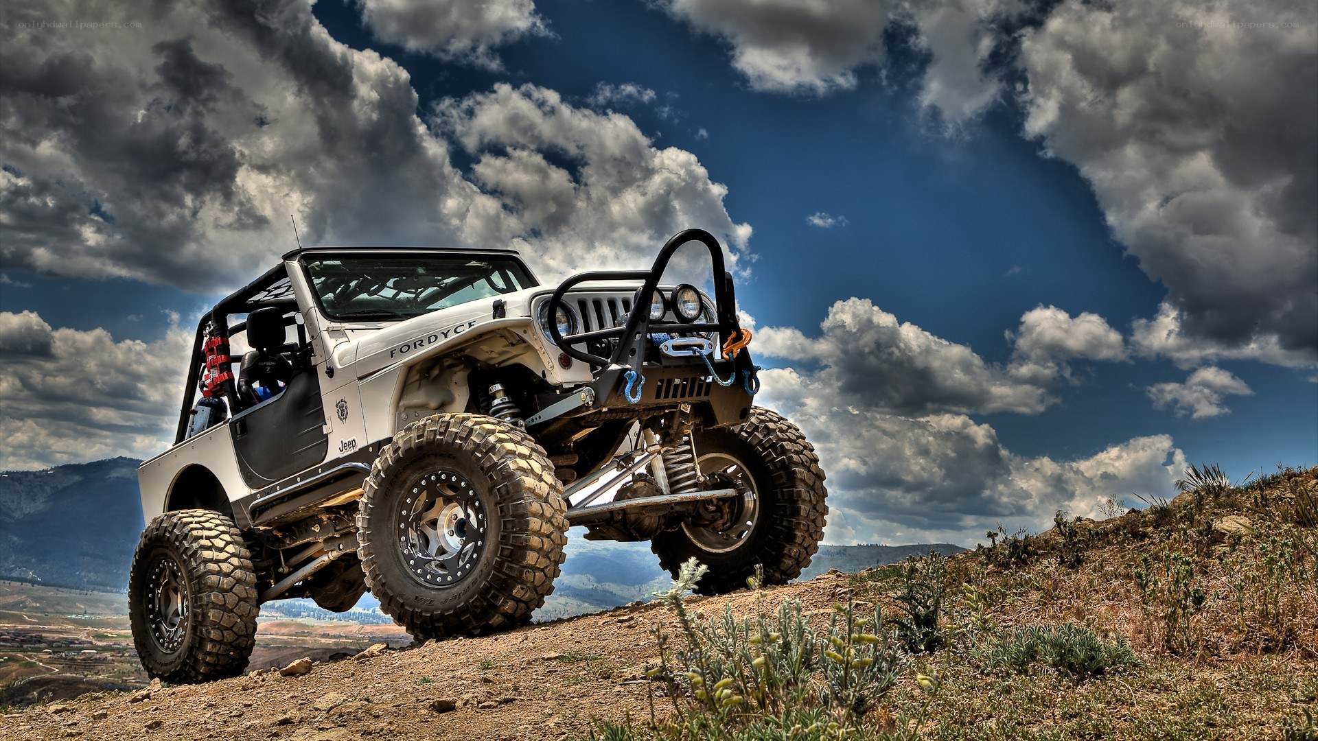 White Jeep on a Hillside