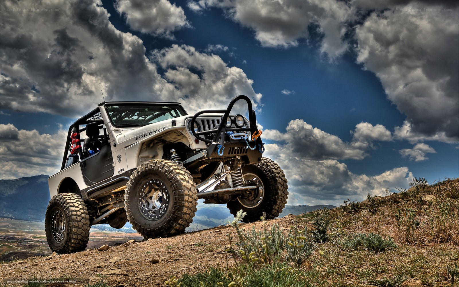 White Jeep on a Hillside