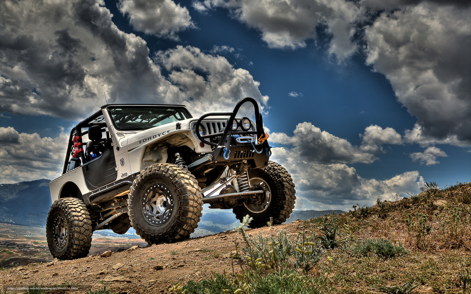 White Jeep on a Hillside