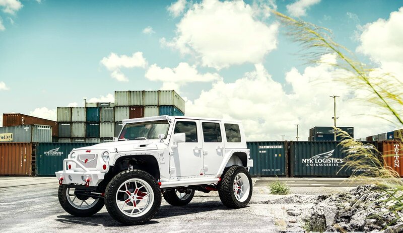 White Jeep Wrangler — Dramatic, Afternoon