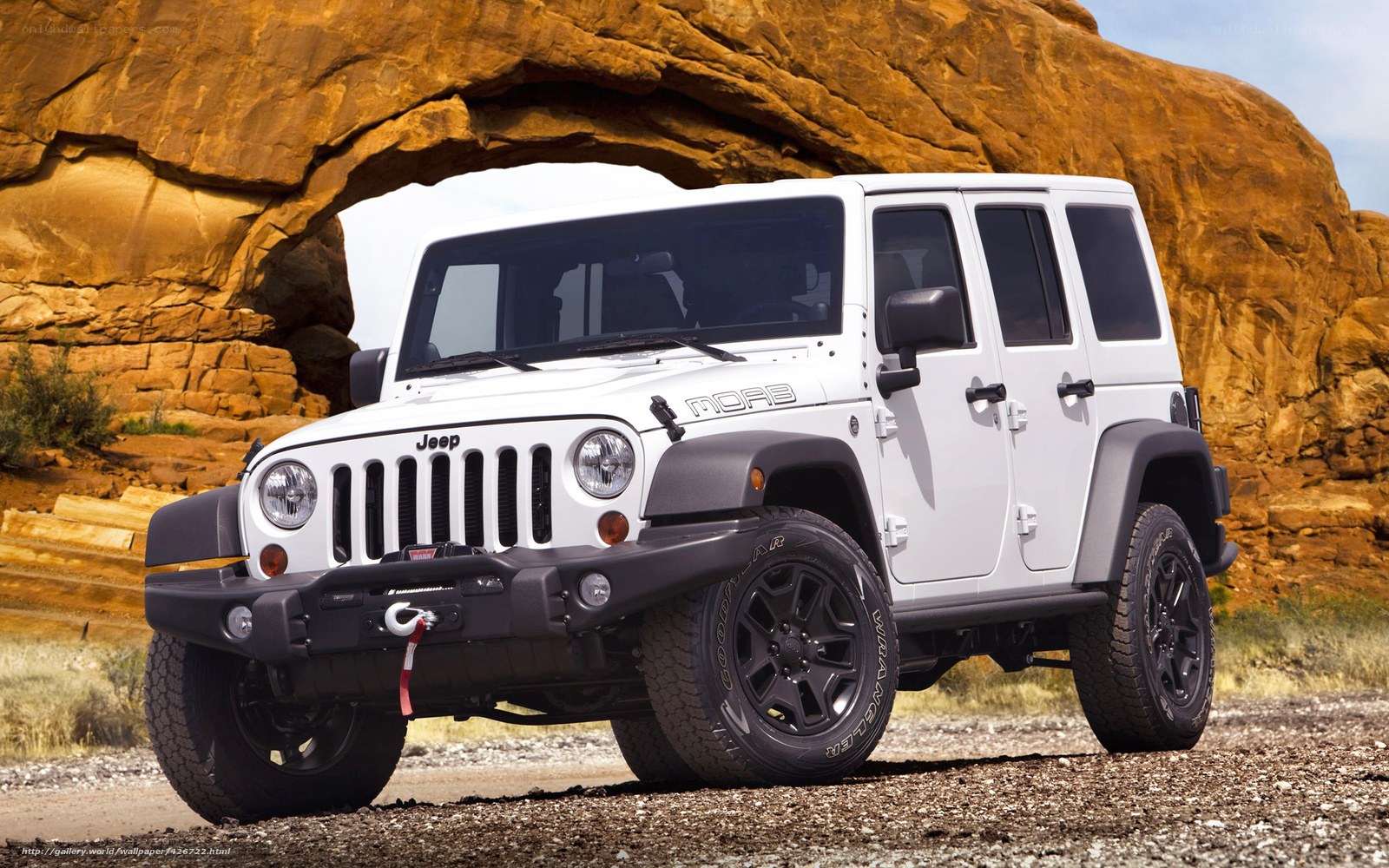 White Jeep Wrangler Moab