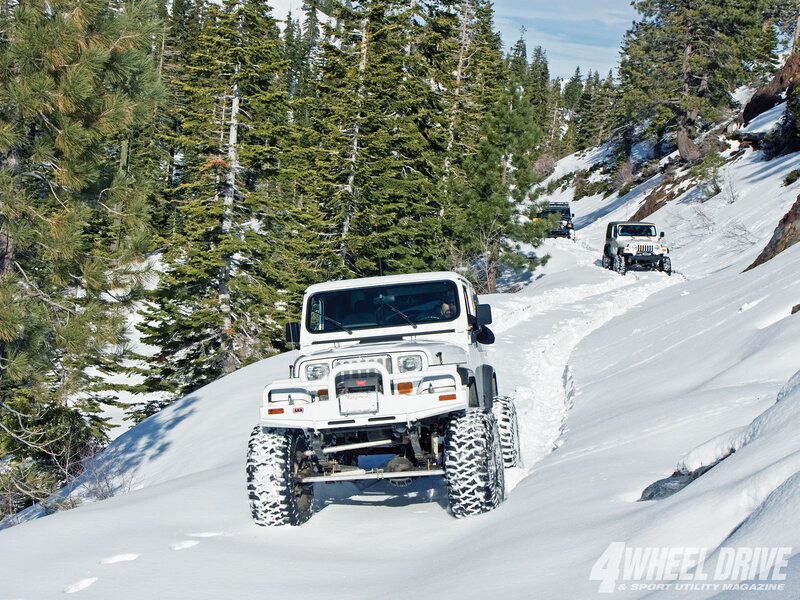 White Jeeps in Snow