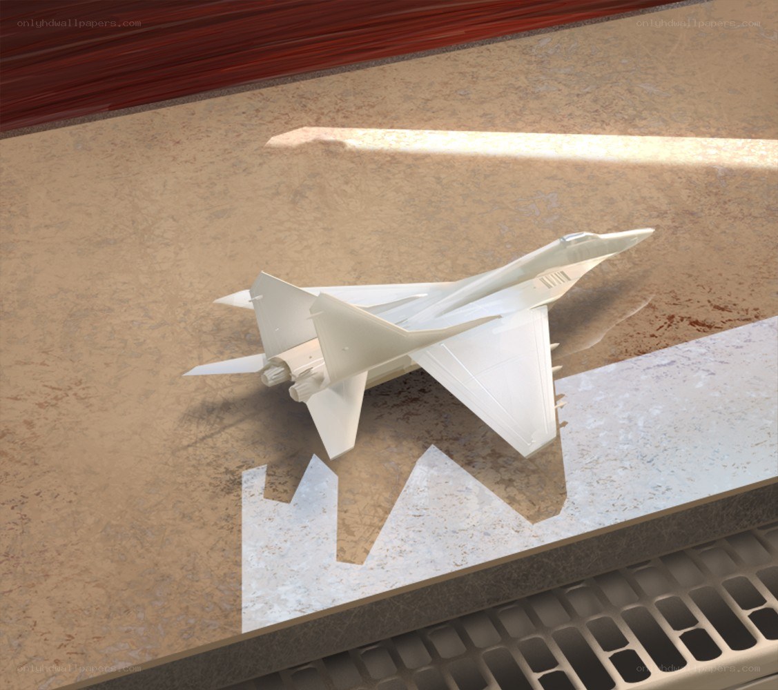 White jet fighter model