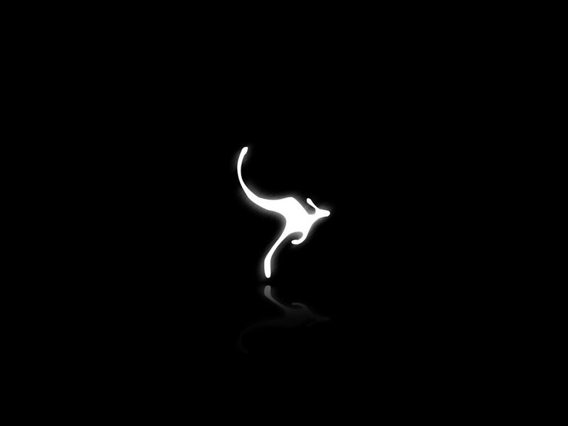 white kangaroo silhouette