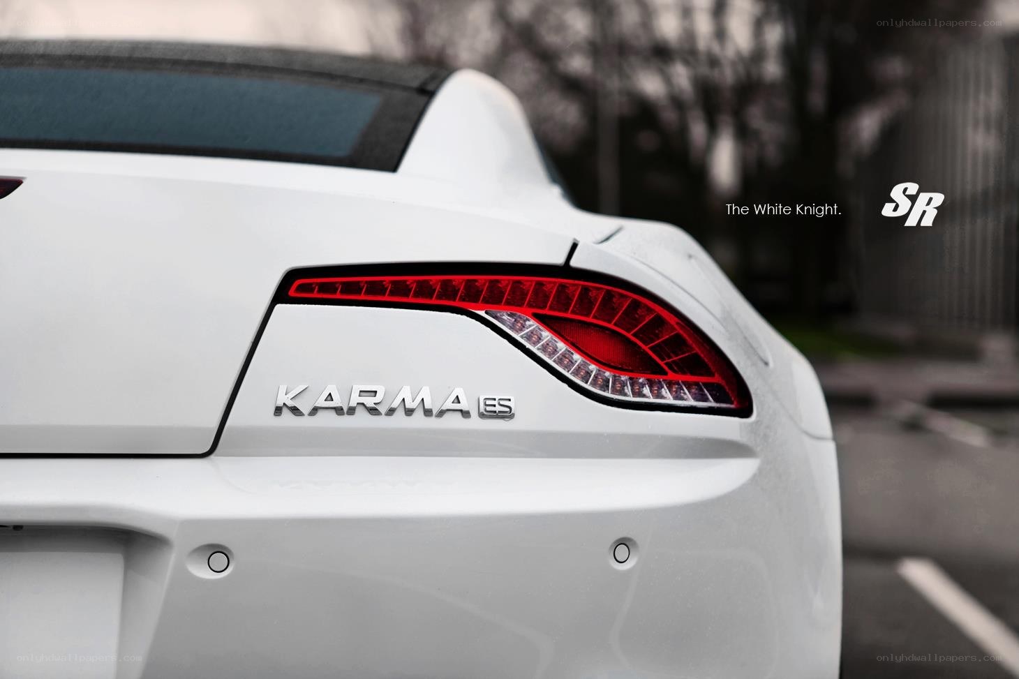 White Karma ES car rear