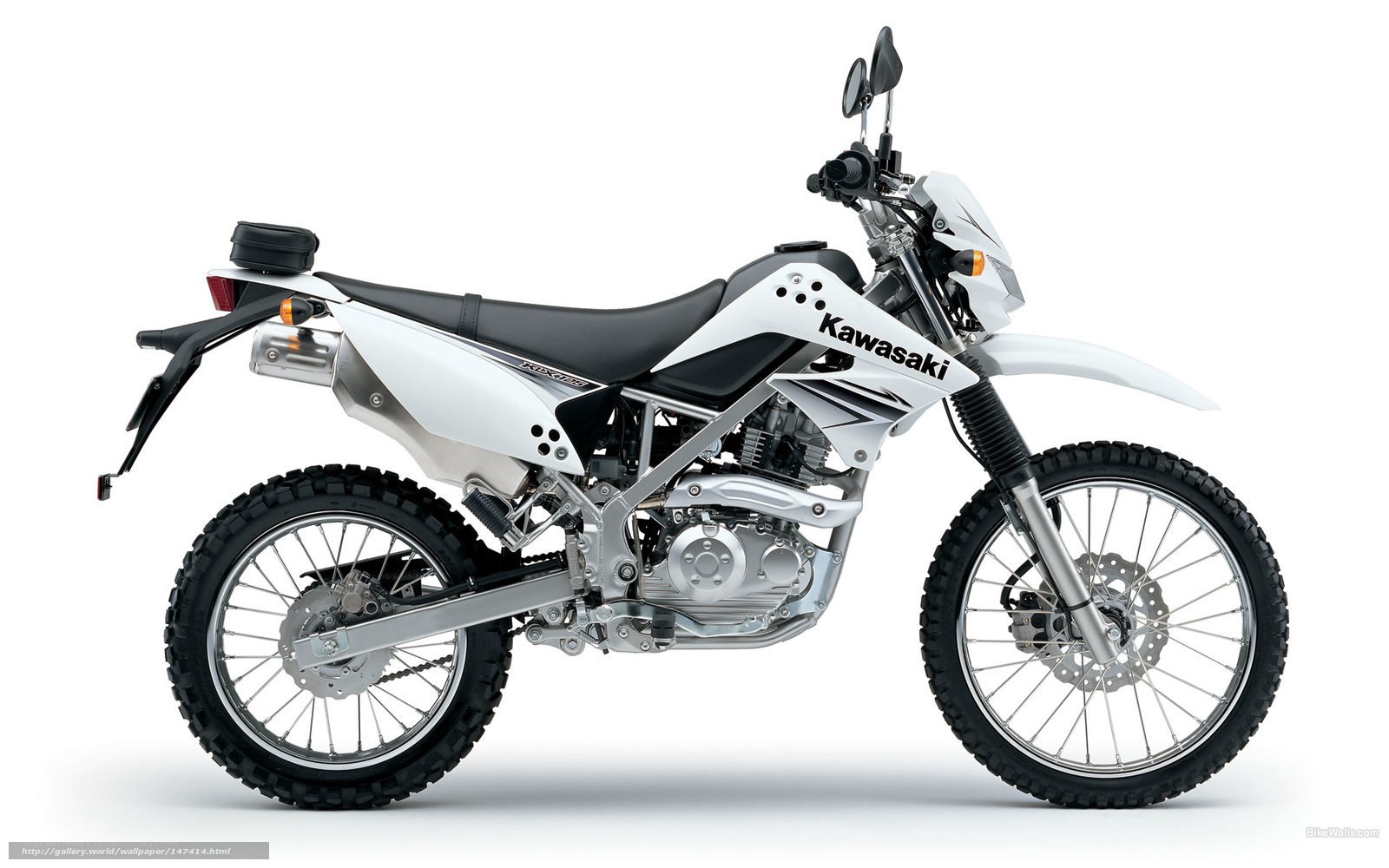 White Kawasaki dirt bike