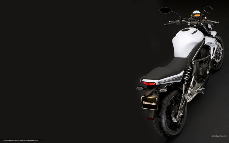 White Kawasaki Motorcycle — Black