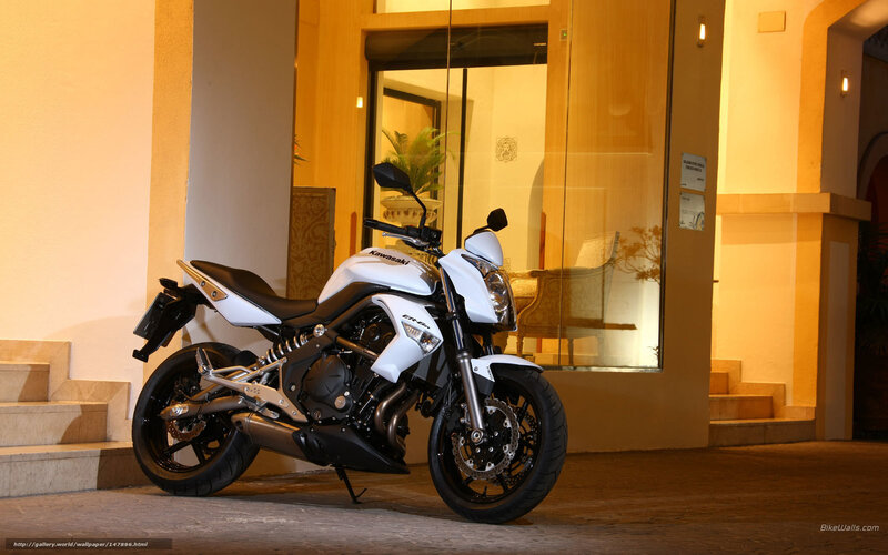White Kawasaki Motorcycle — Calm, Night
