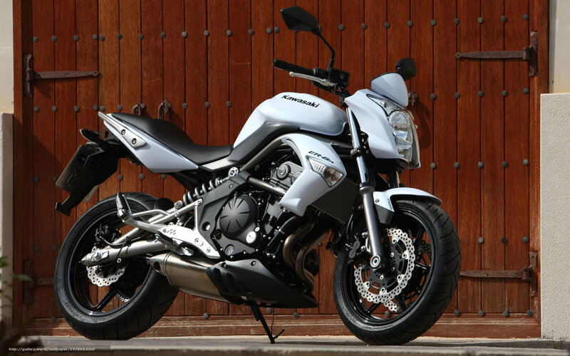 White Kawasaki Motorcycle — Neutral, Afternoon