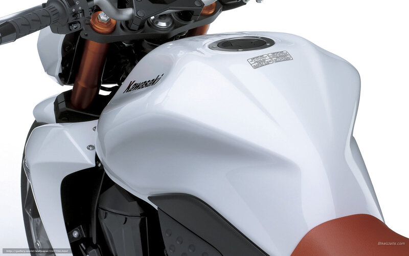 White Kawasaki Motorcycle — Neutral, Photograph