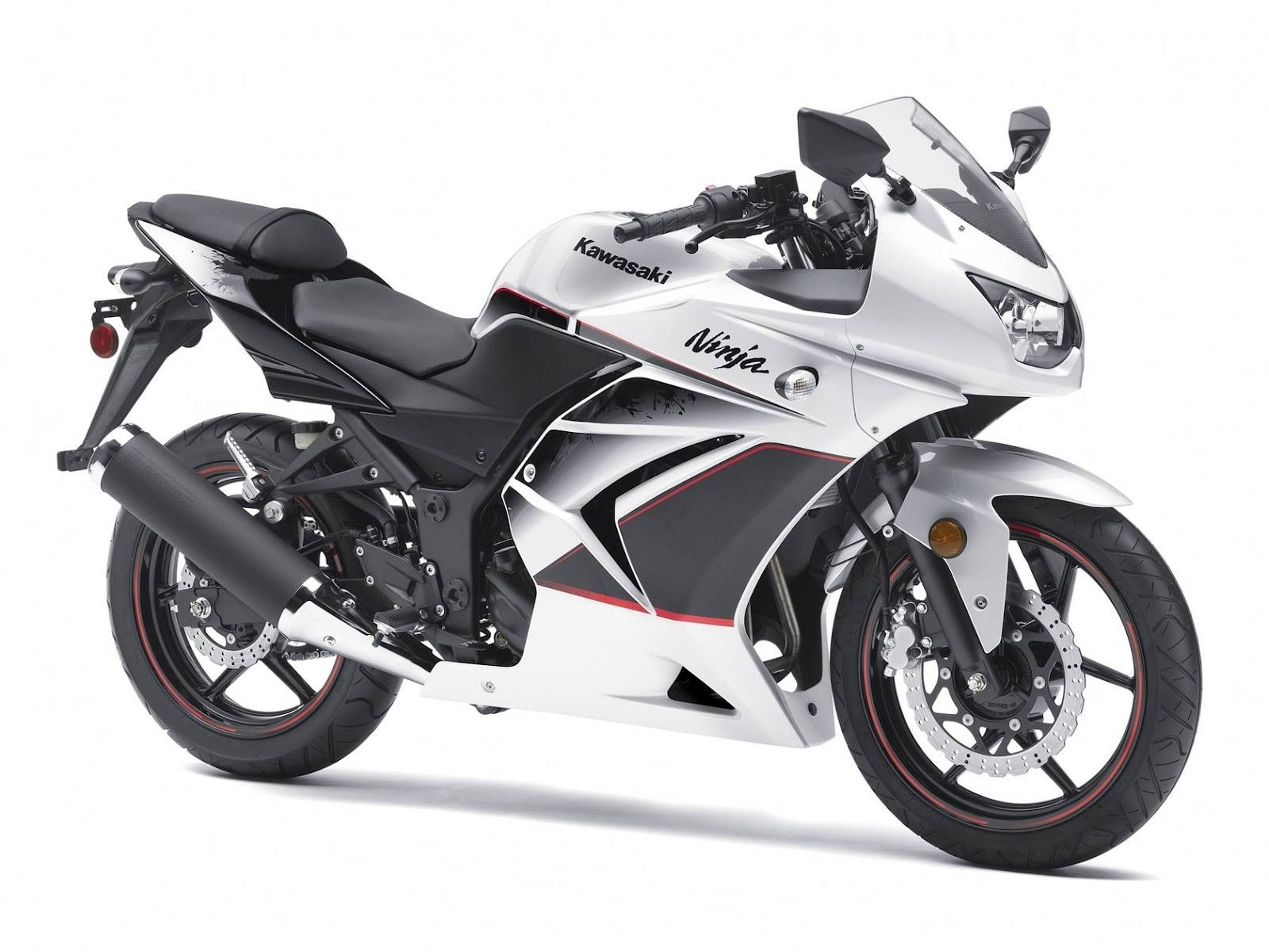 White Kawasaki Ninja motorcycle