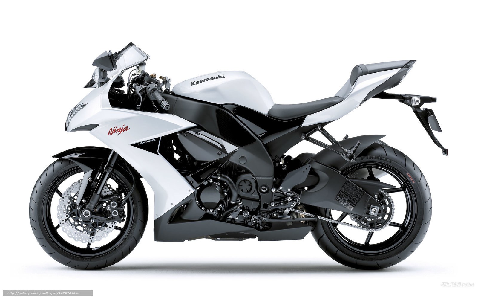 White Kawasaki Ninja motorcycle