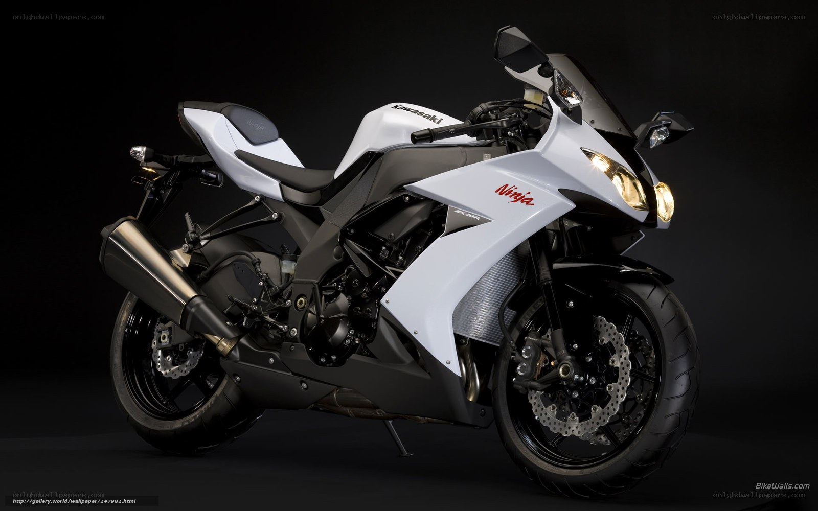 White Kawasaki Ninja ZX-10R motorcycle