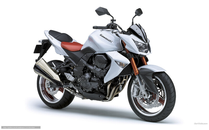 White Kawasaki Z1000 motorcycle