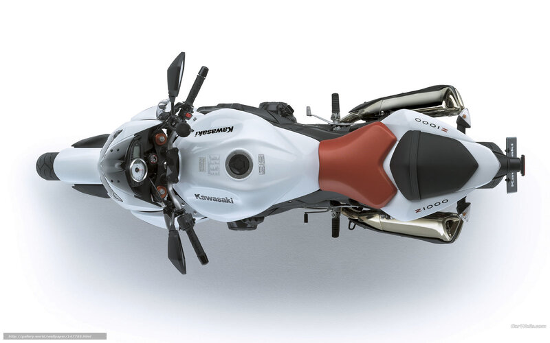 White Kawasaki Z1000 Motorcycle — Neutral