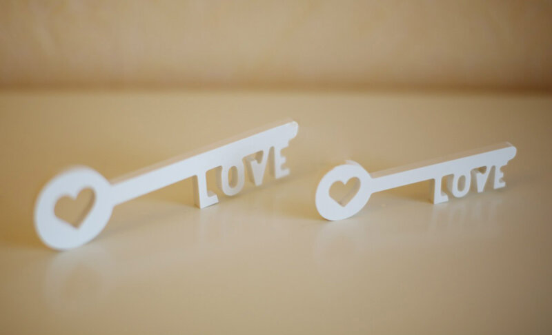 White Key-shaped Objects