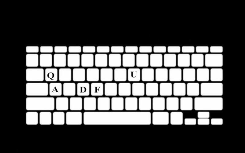 White Keyboard on Black
