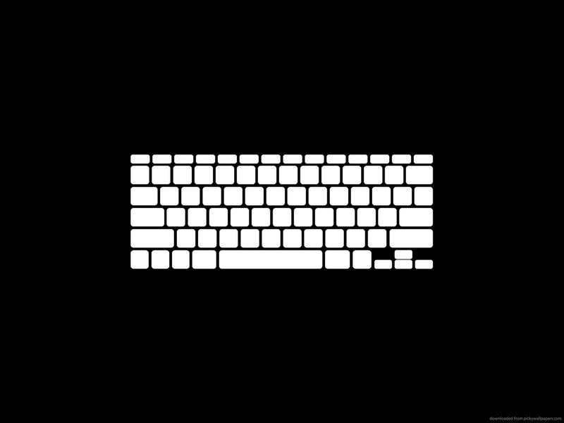 White Keyboard Outline — Black