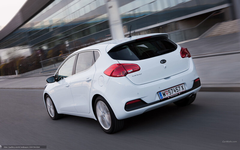 White Kia Cee'd Car — Dynamic, Photograph, Building, Road