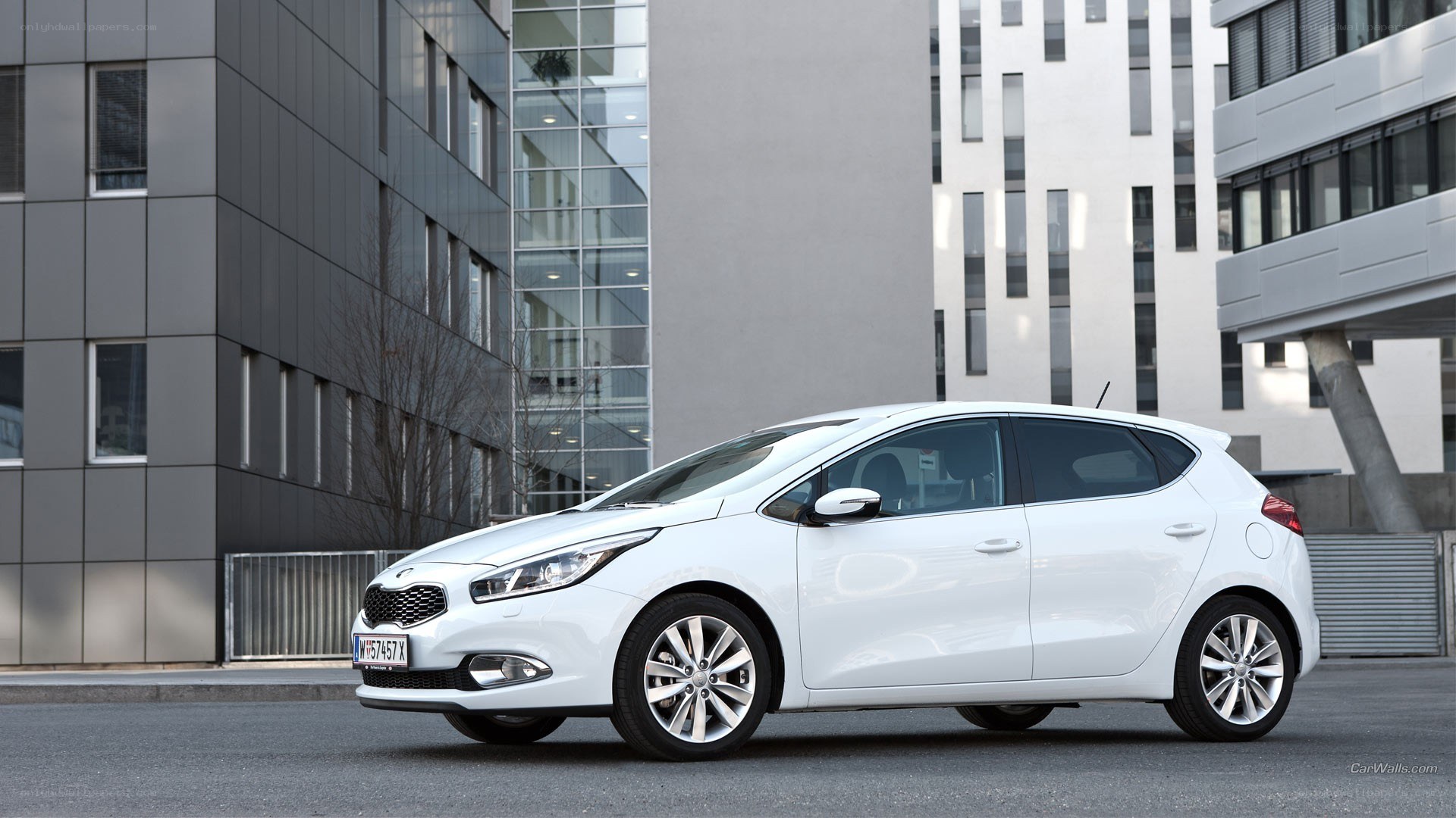 white kia cee'd hatchback