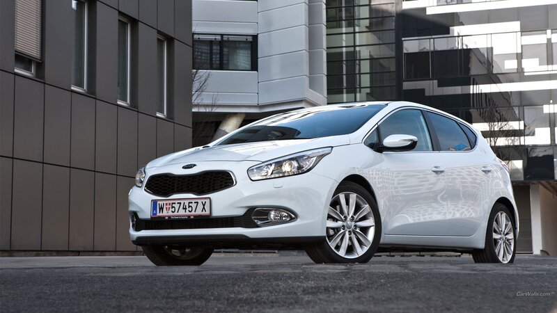 White Kia Cee'd Hatchback — Neutral, Afternoon