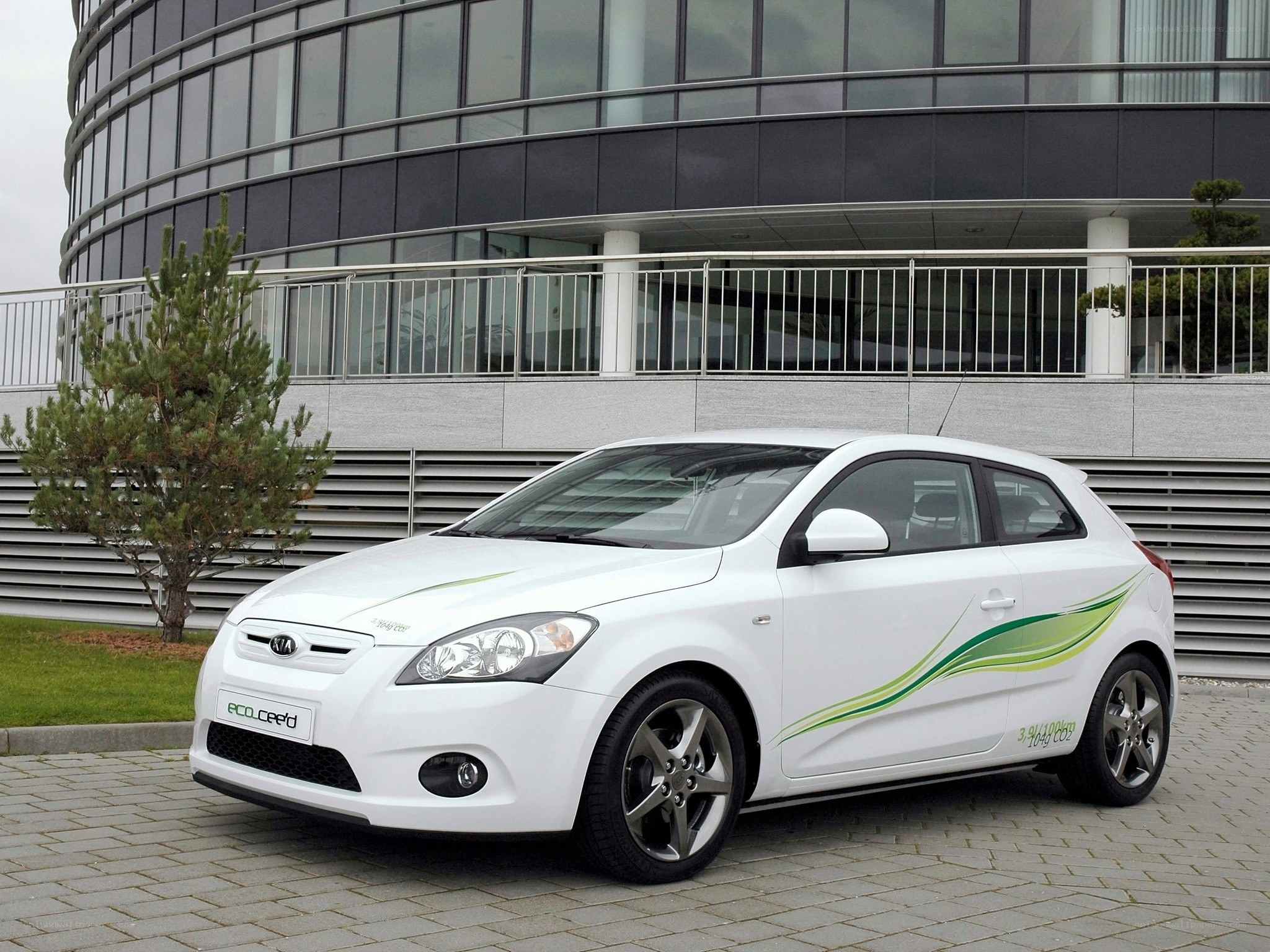 White Kia Ceed Eco car