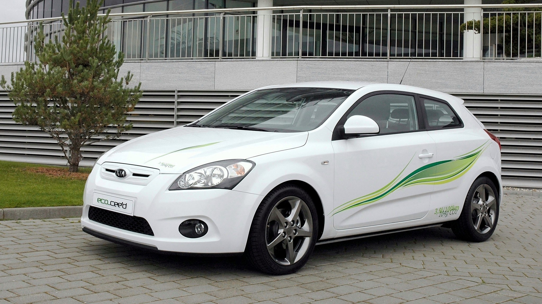 White Kia Ceed eco car