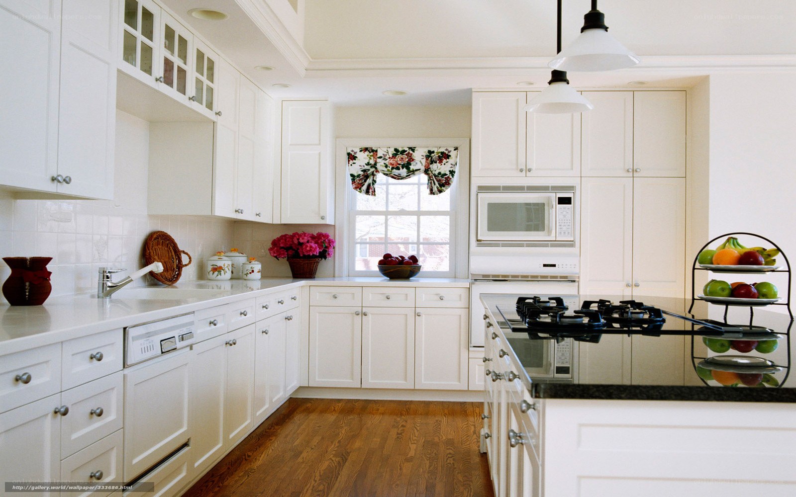 White kitchen with island