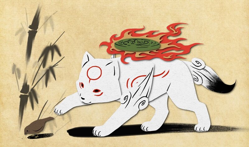 White Kitsune with Flame