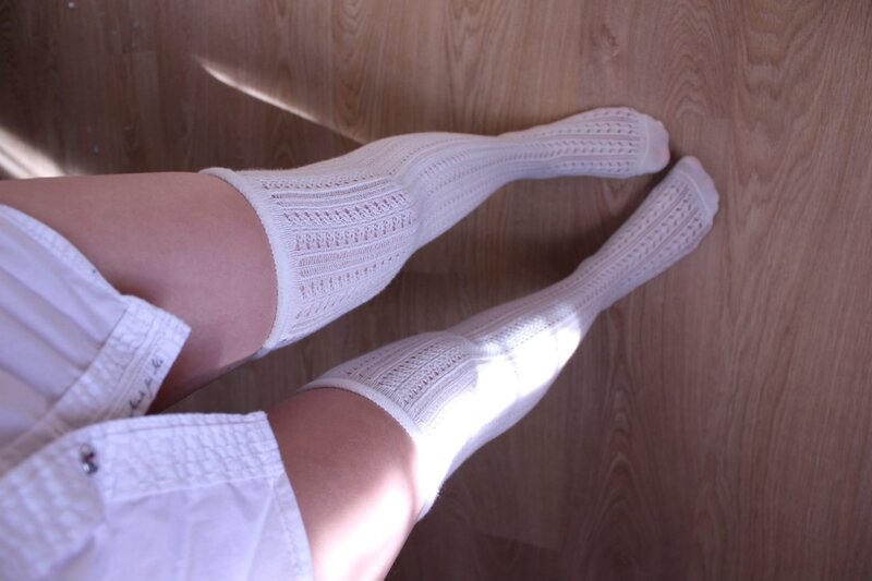 white knee-high socks