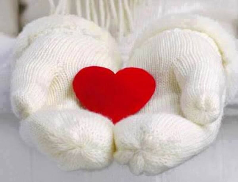 White Knitted Mittens