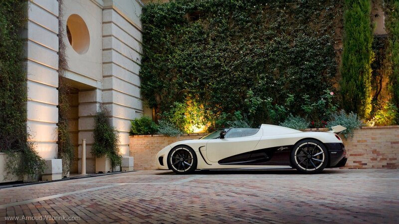 White Koenigsegg Agera parked outside