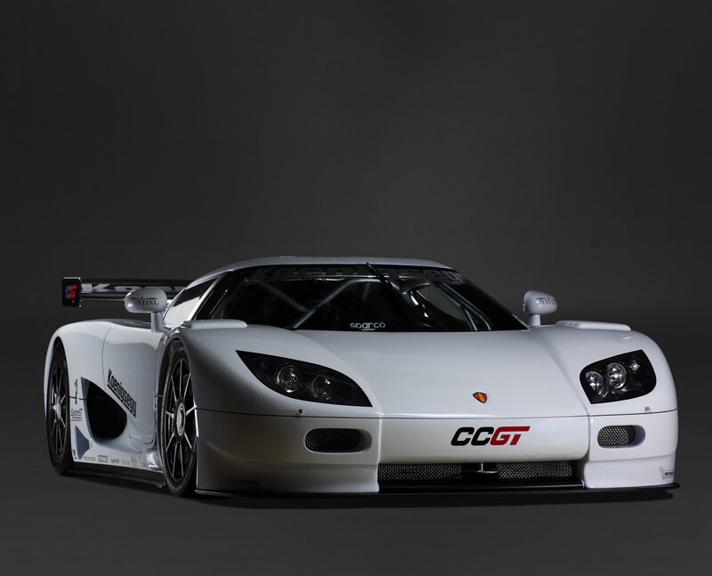 White Koenigsegg CC GT race car