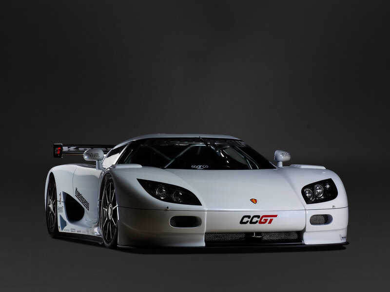 White Koenigsegg CC GT race car