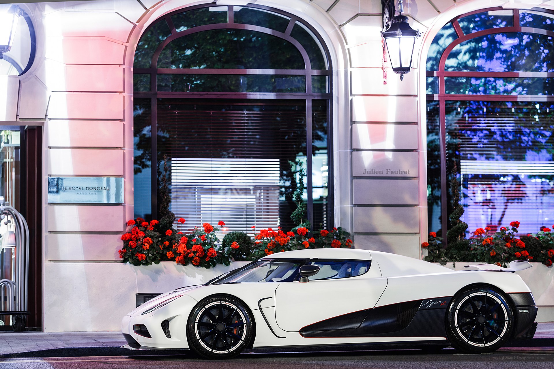 White Koenigsegg in Paris