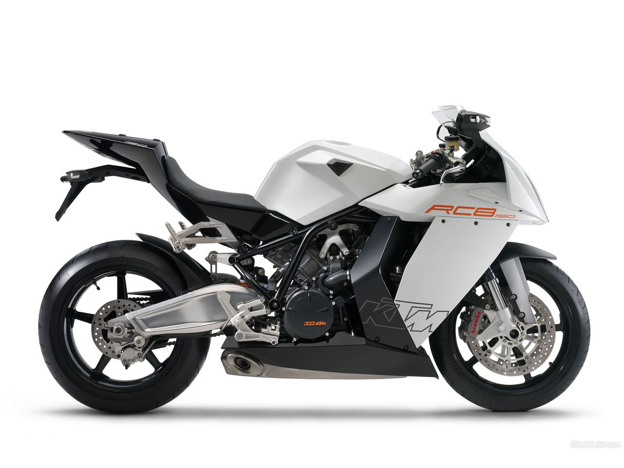 White KTM RC8 motorcycle