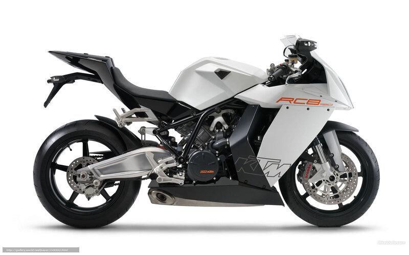 White KTM RC8 Motorcycle — Neutral