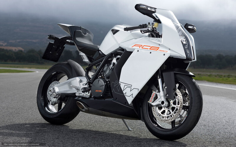 White KTM RC8 motorcycle