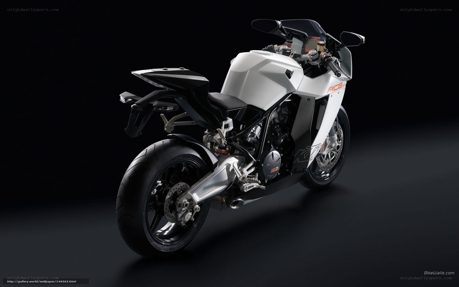 white ktm rcb motorcycle