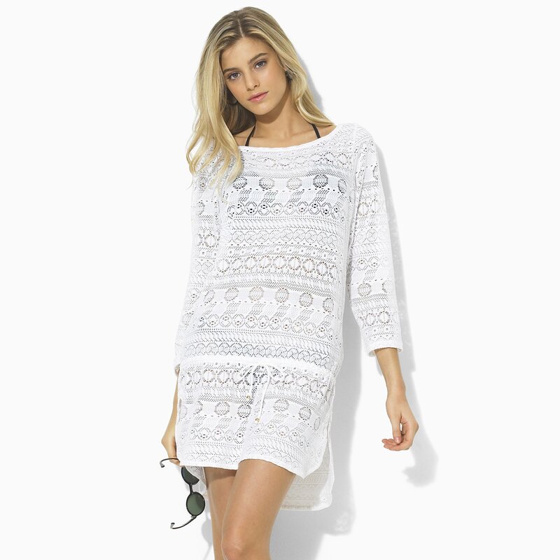 White lace cover-up dress