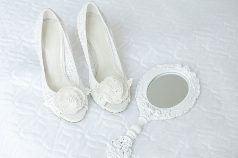 White Lace Wedding Shoes — Serene