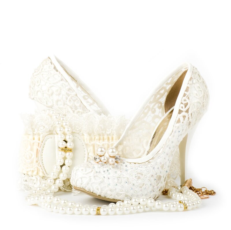 White Lace Wedding Shoes