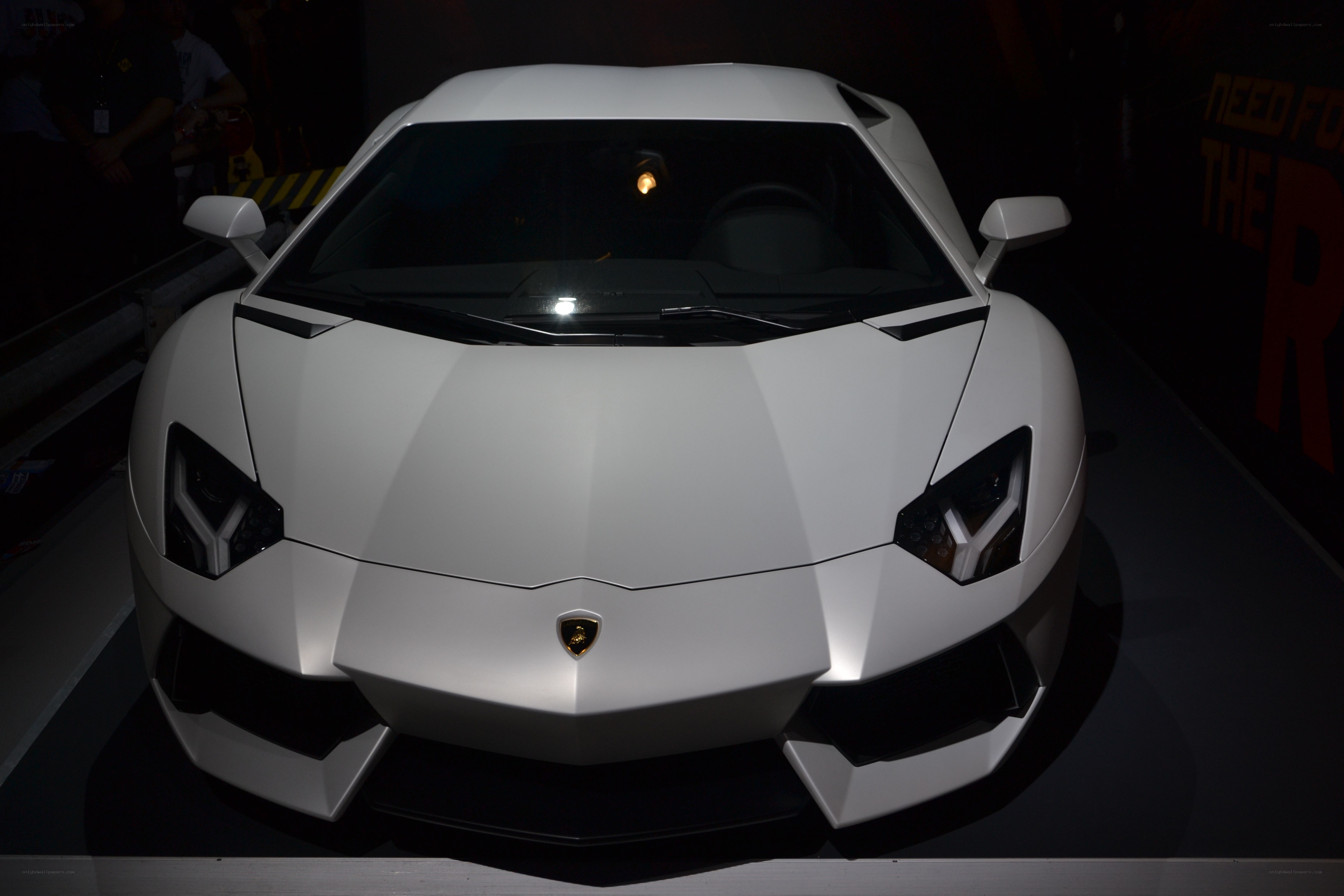 White Lamborghini Aventador